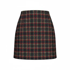 Pink Lily Plaid Mini Skirt Medium Red Green Preppy Schoolgirl Holiday